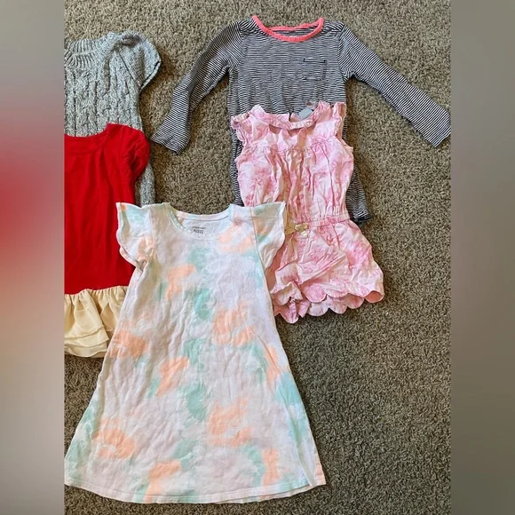 5pc Bundle Girls 4T 5T Colorful Kids Dresses & Romper Set - Picture 3 of 3